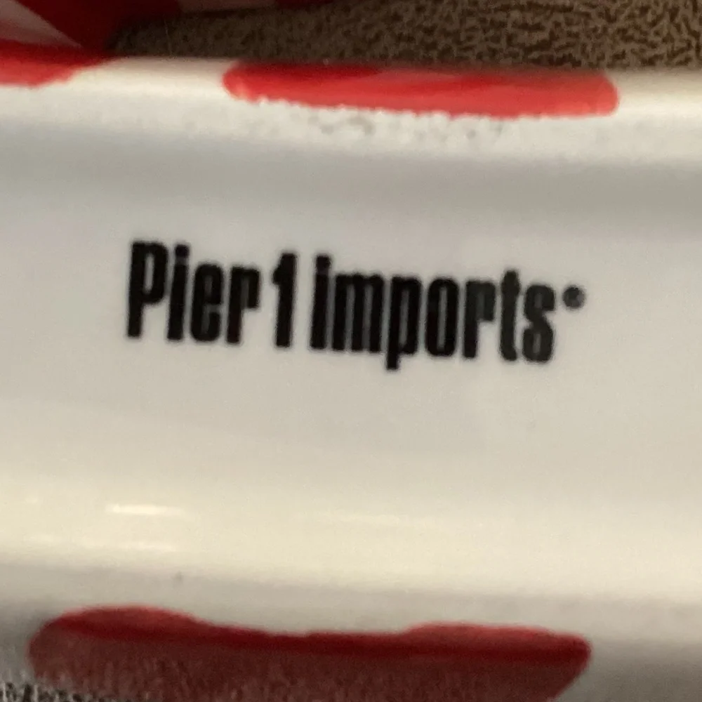 Candy Cane peppermint ceramic candy or dip serving dish by Pier 1 like new